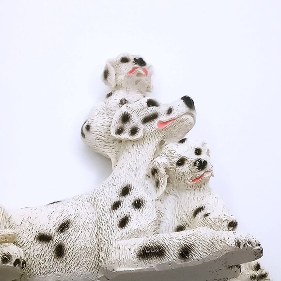 Dalmatian Family Figurine Mama Dog & Pups Resin White 4" L x 3" H Accent Decor - Picture 9 of 13